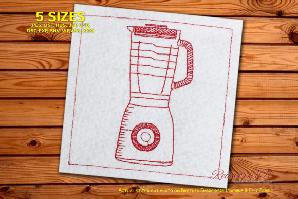 Blender Kitchenware Lineart Design for Seasonal Embroidery