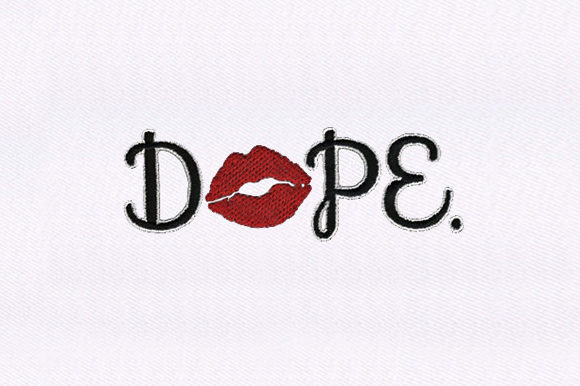 Dope Lips Embroidery Design: Sassy Style for Craft Fair Sellers