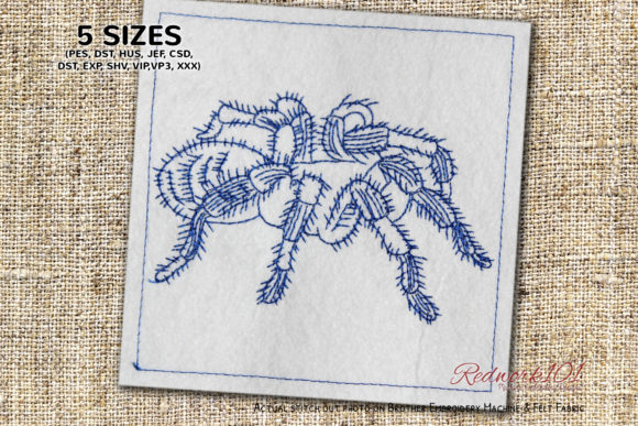 Hairy Tarantula Spider Redwork Review for Boutique Apparel