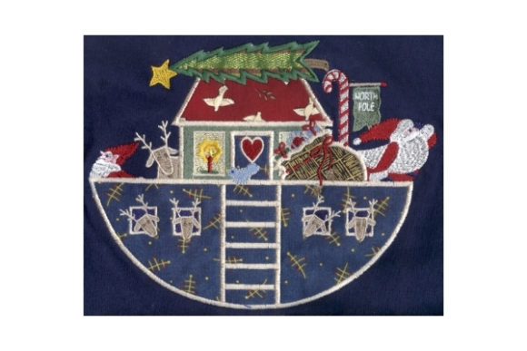 Santa s Ark Applique for Holiday Products